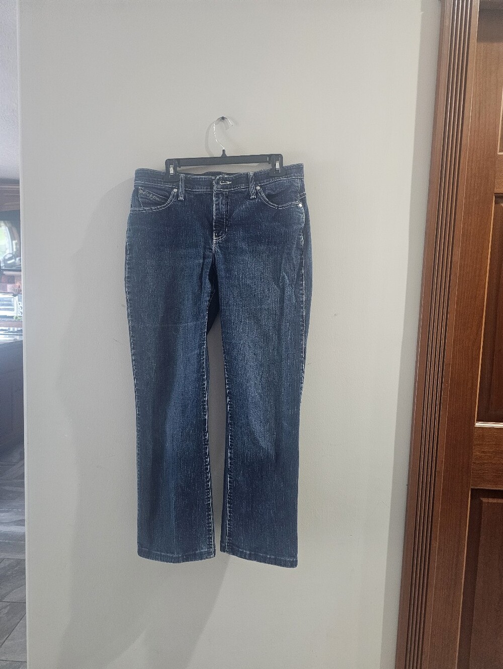 Wrangler Q-baby Dark Blue Straight-Leg Women's Jeans